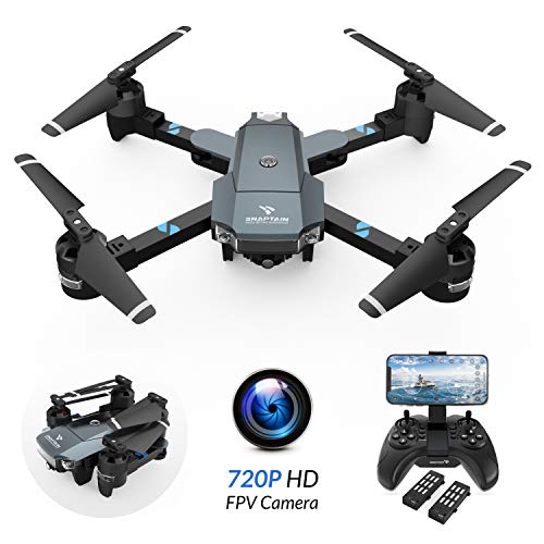 SNAPTAIN A15H Drohne mit Kamera HD 720P Faltbare Drohne FPV WLAN 120°Weitwinkel RC Quadrocopter/KopflosModus/Höhehalten/3D Flips/Flugbahnflug/Sprachsteuerung/Gravitationssensor/Notlandung