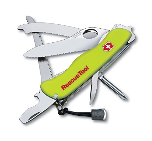Victorinox Taschenmesser RescueTool (15 Funktionen, Frontscheibensäge, Scheibenzertrümmerer, Lebenslange Garantie) gelb Nachtleuchtend