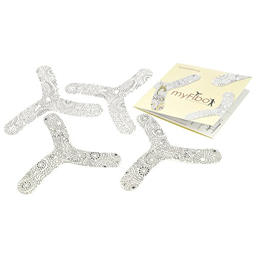 myfibo 318611 my first boomerang / Bumerang, weiß/schwarz, 4-teilig (1 Set)