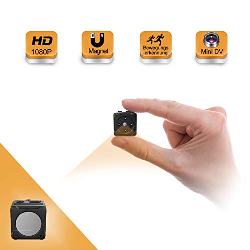 Mini Kamera,MHDYT HD 1080P Super Kleine Nanny Cam, Tragbare Mikro Überwachungskamera mit Bewegungsmelder und Infrarot Nachtsicht,  Compact Akku Kameras für Innen und Aussen