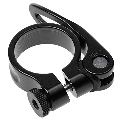 Aluminium Fahrrad Sattelklemme Schnellspanner 31,8 mm / 34,9mm, Hochwertig - Schwarz, 31.8mm