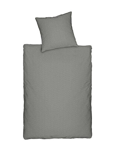 Dormisette Q345 Jersey Bettwäsche in Melange-Optik, Größe 80/80 und 135/200 cm, grau