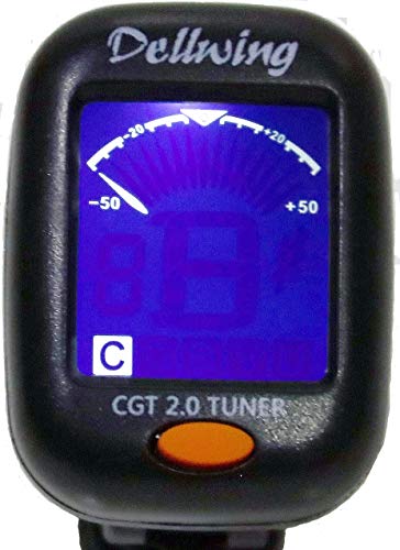Dellwing Stimmgerät - Premium Stimmgerät Für Gitarre, Violine/Geige, Ukulele, Bass Gitarre Und Chromatisch - Gitarrenstimmgerät Zum Klemmen - Tuner Inkl. Batterie - Ultra Leichte Ausführung