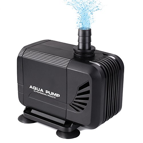 MVPOWER 1500L/H Wasserpumpe Tauchpumpe Teichpumpe Aquarienpumpe für Teich Brunnen Aquarium, mit Förderhöhe 1.6m und 2 Düse 13mm-16mm, Kabel 2.3m (15W)