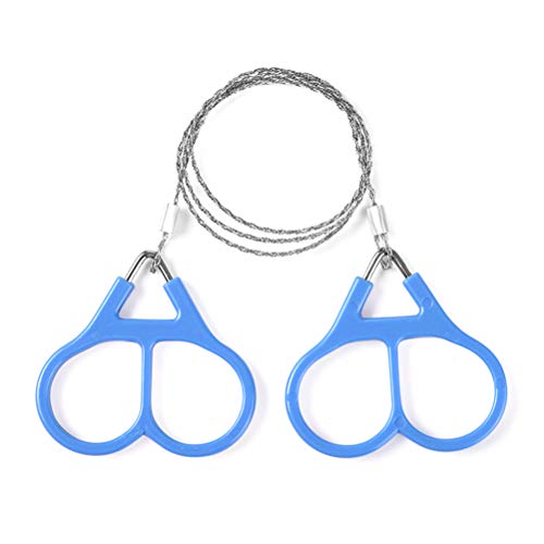 Weesey Drahtsäge, Hand-Kettensäge Edelstahl Drahtsägen Survival Säge-Draht SeilSäge mit Griffringen SeilSäge Sägedraht Kettensäge Taschen Säge für Holz und Kunststoff für Outdoor Camping