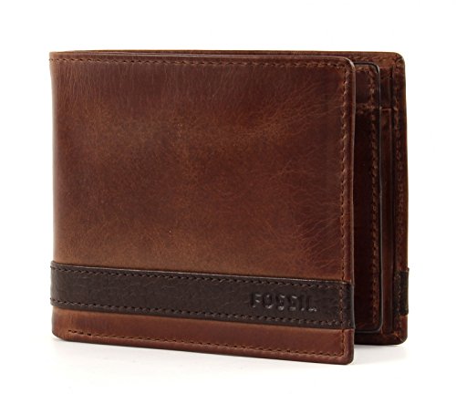 Fossil Herren Quinn Geldbörse, Braun (Brown), 2.5x9.5x11.4 cm
