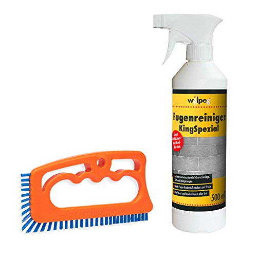 WILPEG Fugenreiniger 500 ml'KingSpezial' + Fugenbürste Fuginator'Master' Set - Reinigung von Wand- und Bodenfliesen