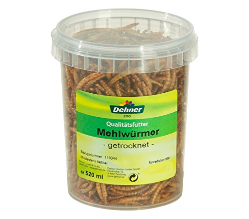Dehner Vogel, Nager, Fischfuttersnack, getrocknete Mehlwürmer, 520 ml