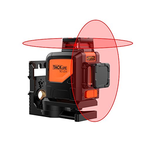 360° Kreuzlinien-Laser, Tacklife SC L04 selbstnivellierenden Vertikale Linie und Horizontaler Linie mit Messbereich 30M und Neigungsfunktion, IP 54, inkl. Schutztasche, Magnetische schwenkbare Haltung