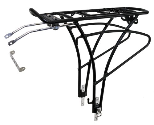 Gepäckträger, 'Traveller Basic', Alu, verstellbar 24/26/28', 
Universalbefestigungsset, schwarz, Strebenlänge und Winkel verstellbar, max. Zuladung 25kg