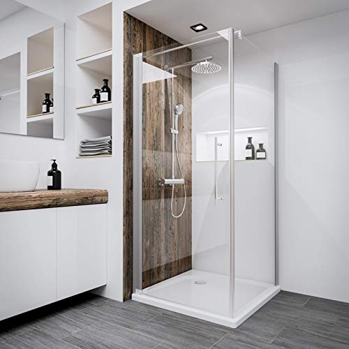 Duschkabine Bremen 90x75 cm Drehtür Seitenwand Dusche Sicherheitsglas alu-natur Bremen vom Renovierungsprofi