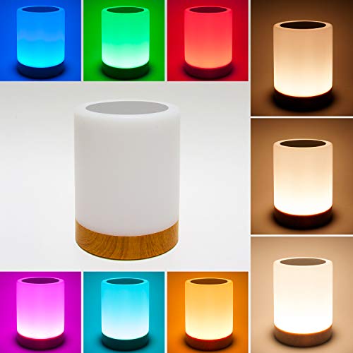 LED Tischleuchte LED Touch Dekoleuchte mit weißem Licht Mini RGB Lampe mit Farben, wiederaufladbar über USB-Kabel und modernes Design für Dekoration von Terrasse, Zimmer, Wohnzimmer oder Garten