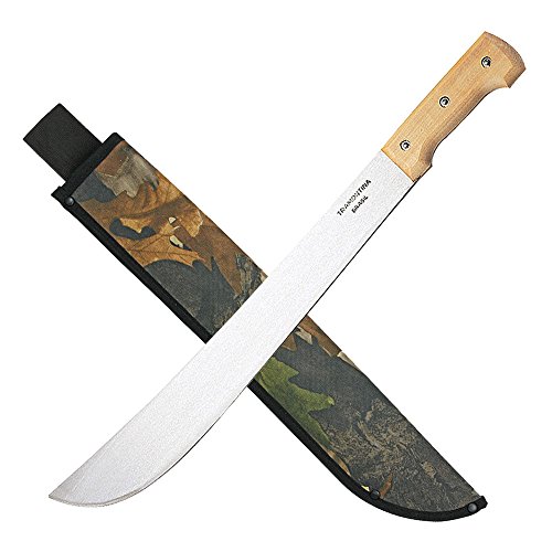 Tramontina Machete 18 Zoll Full-Tang Carbonstahl Klinge mit Holzgriff und Nylon-Gürtelscheide