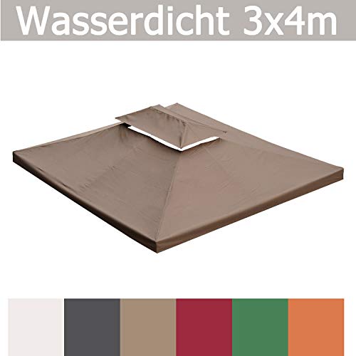 habeig WASSERDICHT Ersatzdach 3x4m Dach 340g für Pavillon Kaminabzug Pavillondach PVC (Bordeaux #46)