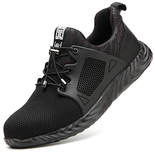 COOU Arbeitsschuhe Herren S3 Leicht Comfort Sicherheitsschuhe rutschfest Sportlich Jogger Sneaker für Frauen Männer