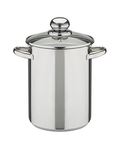 GSW 643160 Spargeltopf mit Einsatz und Glasdeckel, Edelstahl, silber, 16 cm, 2 Einheiten