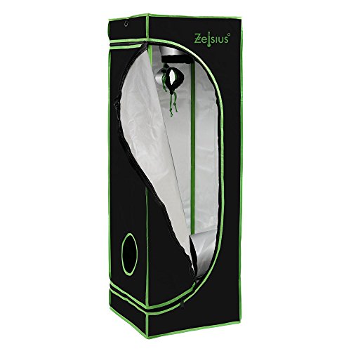 Zelsius Growzelt MyHomeGrow Grow tent | Indoor Growbox | schwarz grün | Growroom Growschrank Darkroom Pflanzenzelt Gewächshaus Zuchtzelt (40 x 40 x 120 cm)