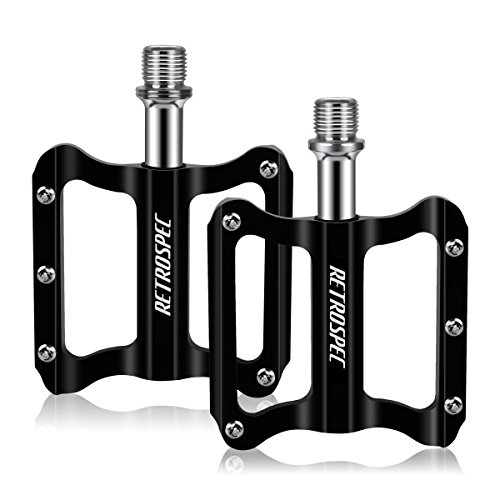 ZOOYAUE RETROSPEC Fahrradpedale,Ultraleicht Antirutsch Pedale aus Aluminium für Mountainbike, Trekking Bike, City Fahrräder- 1 Paar