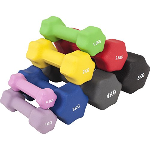 GORILLA SPORTS Kurzhantel-Set Neopren 1-10 kg für Gymnastik, Aerobic, Pilates Fitness – 2er-Set 6 kg - 2 x3 kg