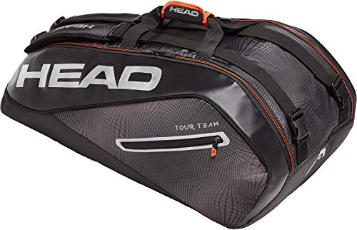 HEAD Tour Team 9r Supercombi Tennisschlägertasche, Unisex, 283119BKSI, schwarz/Silber, Einheitsgröße