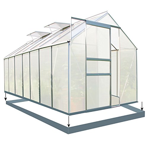 Zelsius Aluminium Gewächshaus für den Garten | inklusive Fundament | 430 x 190 cm | 6 mm Platten | Vielseitig nutzbar als Treibhaus, Tomatenhaus, Frühbeet und Pflanzenhaus