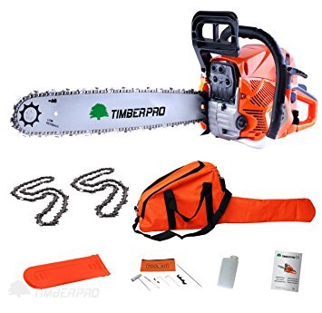 Timberpro Kettensäge 62 cm³, 3.6 PS, Sägeblatt 50 cm.+1 extra ketten und tasche (2xxl)
