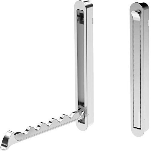 Moderner Wand-Klapphaken Garderobenhaken Kleiderlüfter Kleiderhaken klappbar MITAL zum Einlassen | 140 x 16 / 128 mm | Chrom matt | Möbelbeschläge von GedoTec