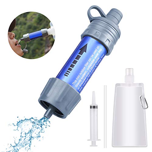 Etmury Wasserfilter Outdoor ，Mini Wasserfilter für Outdoor Camping ，Outdoor Wasserfilter，Wasserfilter Camping Wandern Reise Notfall Bereitschaft Outdoor-Lebensrettende Wasserfilter,5000L