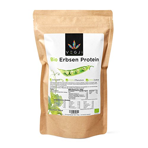 Bio Erbsenprotein 1000g, aus Erbsen angebaut in USA/Kanada, 85% Eiweiß, vegan, glutenfrei (DE-ÖKO-006)