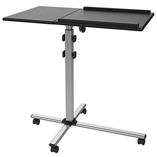 Mobiler Projektor Beamer Wagen Rollwagen Notebook Laptop Tisch TS-2 mit 2 Platten stabil mobil neigbar