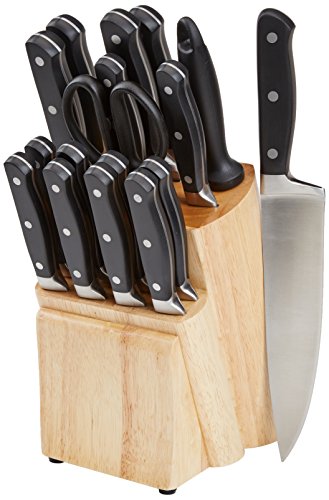 AmazonBasics Premium Messerblock, 18-teiliges Set