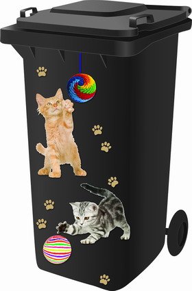 Classic Sign & Design Mülltonnensticker, Mülltonnenaufkleber, Katzen