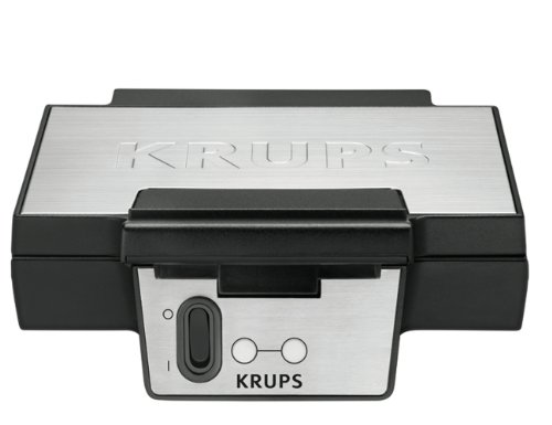 Krups FDK 251 Waffeleisen, 850 Watt für Belgische Waffeln, schwarz - edelstahl