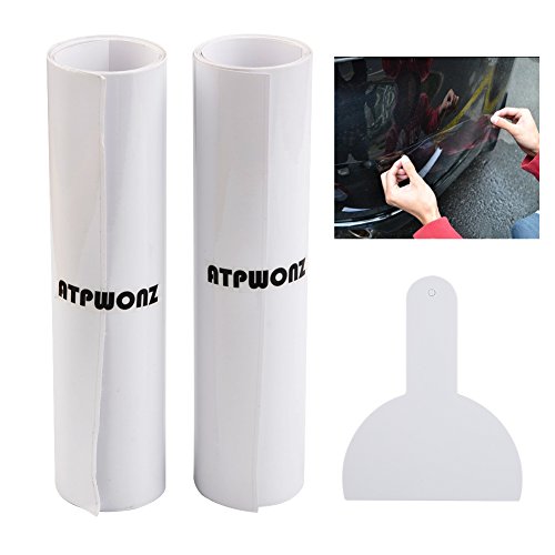 ATPWONZ 2 Rollen Lackschutzfolie transparent, Lack Schutz Folie, Transparent Universal Lackschutzfolie, Schutz vor Steinschlag, Kratzern und Lackschäden 200 x 15 cm