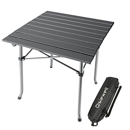 Qisiewell Aluminium Klapptisch Multifunktionstisch Camping Wandern Reisen Picknick Sonstige Indoor-Outdoor Aktivitäten (52 x 52 x 49 CM)