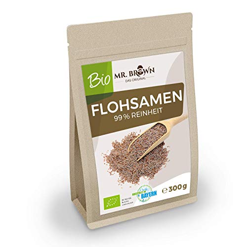 Mr. Brown BIO Flohsamen aus Indien 300 g | 99% Reinheit | aus kontrolliert biologischem Anbau | 300 GR | abgefüllt in Bayern (300 GR)