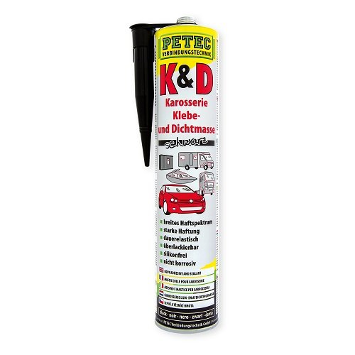 Petec 94730 Klebe und Dichtmasse Karosseriekleber, 310 ml, Schwarz