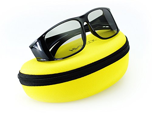 Hi-SHOCK passive 3D-Brille für 4K 3D TV ’s von LG Philips, Grundig, Löwe, Sony, Panasonic, Toshiba | kompatibel mit AG-F420 / PTA417 / ZCW000 / ART 32 / TDG500P / TY-EP3D20E / PX1821E-1TVA | inkl. Case + 3 Jahre Garantie [ Polarisations-3D-Technologie | Schwarz ]