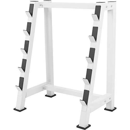 GORILLA SPORTS Hantelständer für Langhanteln mit 5 Ablagen – bis 500 kg belastbar in Weiss