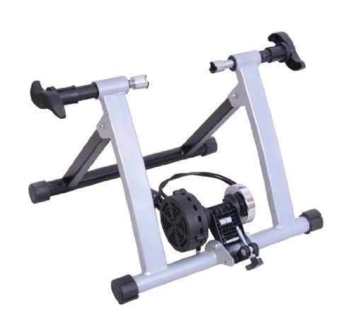 Homcom Rollen/Heim-trainer Fahrrad mit Magnetbremse, Silber, 5661-0061