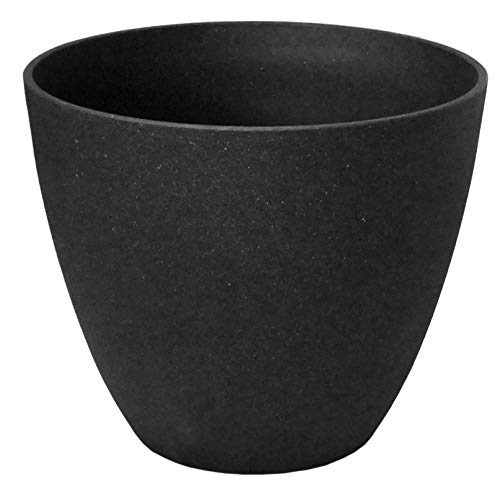 Gartenpirat Pflanzkübel groß Ø 44 Höhe 37 cm Kunststoff Topf Steinoptik anthrazit