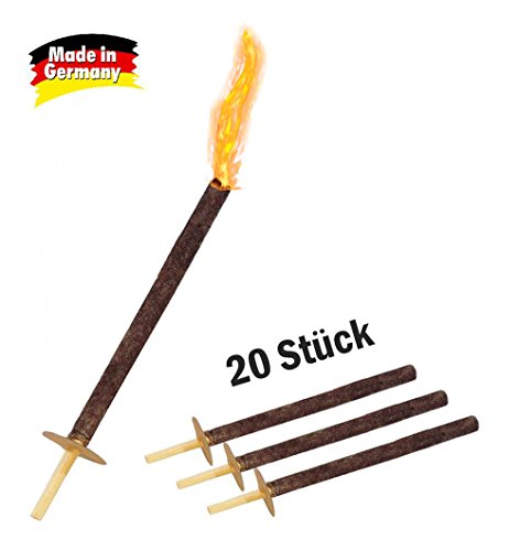 20 Wachsfackeln FACKELN 75 Min. Pechfackeln Feuerwerk Wanderung Lagerfeuer (20, Stück)