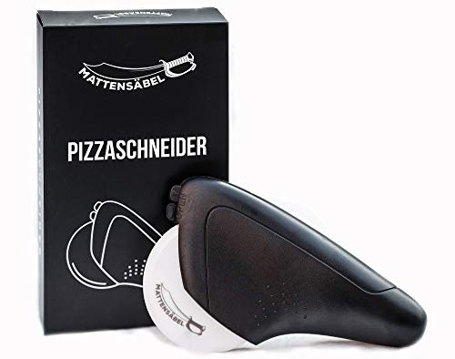 Mattensäbel - Pizzaroller mit einer harten Klinge aus Keramik -Scharfer Profi-Pizzaschneider für geringen Kraftaufwand - leicht zu reinigen - mit Klingenschutz