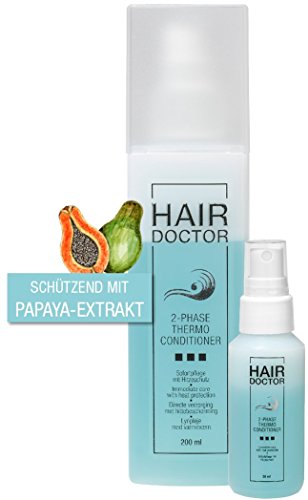 Hair Doctor 2- Phase Thermo Conditioner 2 Produkte in Einem Feuchtigkeitsspendende Leave in Pflege und extra Hitzeschutz, mehr als ein Hitzeschutzspray 200ml + Gratis Reisegröße 50ml