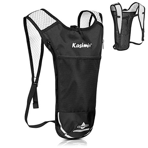 Kasimir Ultraleicht Trinkrucksack Hydration Rucksack Leichter Laufrucksack Wasser Trailrunning Rucksäcke Trinkweste Laufenweste im Freien Sportrucksack Outdoor Fahrradrucksack - Schwarz