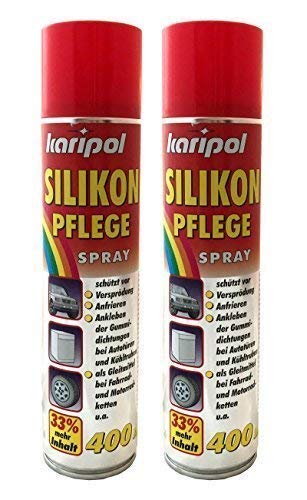 Preisjubel 2 x 400ml karipol Silikonpflegespray, Silikonspray, Silikon Pflege Spray, Gummispray