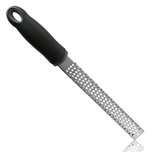 Rummershof Zester Reibe: Käsereibe - Parmesanreibe - Ingwerreibe - Muskatreibe - Zitronenreibe aus Edelstahl (Schwarz)