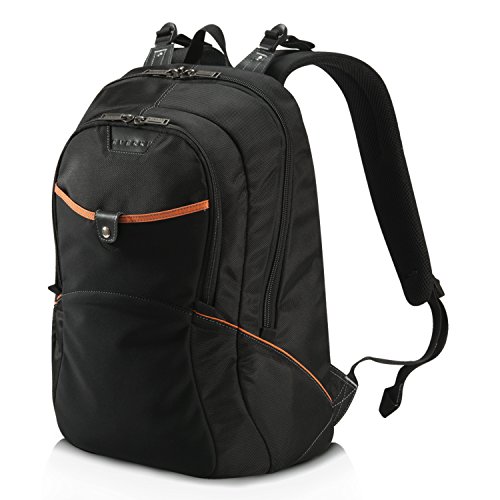 Everki Glide – Laptop Rucksack 15 bis 17 Zoll, leicht, extra Stoßfest zum Schutz hochwertiger Notebooks mit viel Platz fürs Zubehör ergonomisches Design, Schwarz