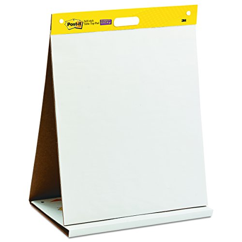 Post-it 'Super Sticky Meeting Chart' Mobiles Tisch Flipchart mit integriertem Aufsteller - zusammenklappbar / 1x Flipchartblock weiß in 50,8 x 58,4 cm à 20 Blatt
