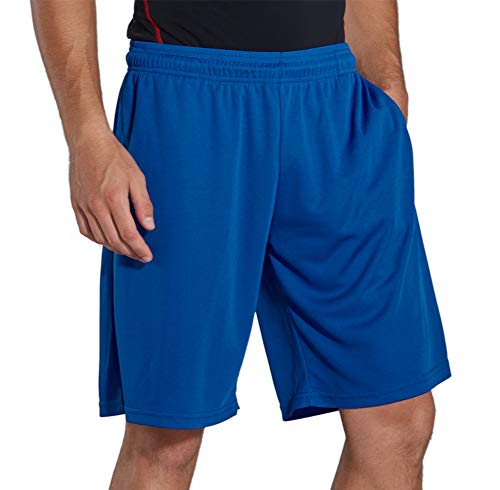 KomPrexx Sporthose Herren Kurz mit Taschen - SCHNELL TROCKNEND - Fitness Sport Shorts mit Kordelzug Kurze Trainingshose (PurpleBlue,XL)